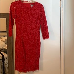 Red lace dress